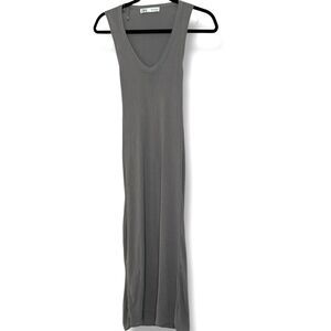 ZARA Ribbed Sleeveless Midi Dress Gray Women's Size Small